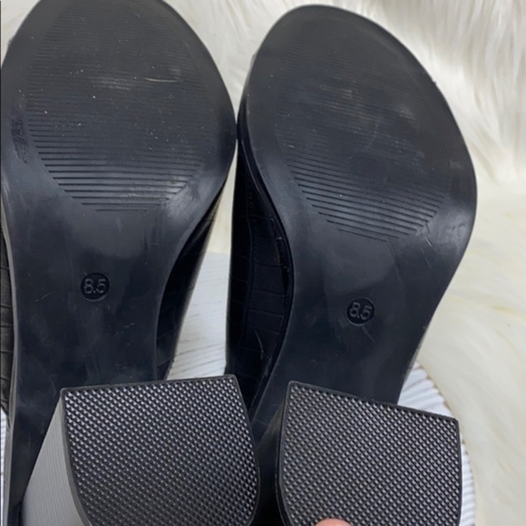 Seven7 | Black Croc Texture Platform Slide On Shoe - Picture 4 of 8